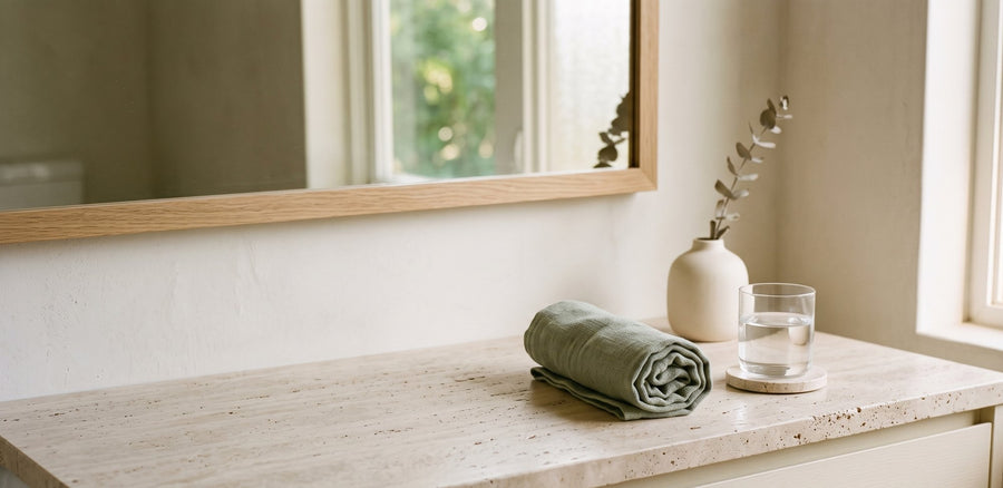 Ambiente de calma y cuidado en el baño